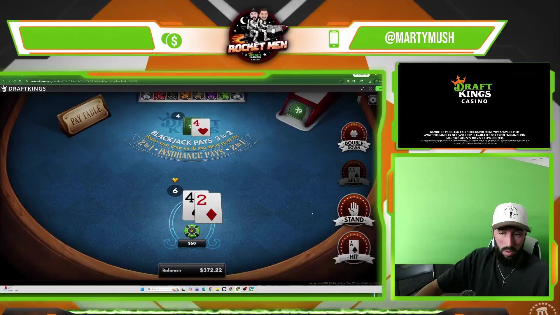 Viva La Stool: Marty is having another week of brutal blackjack beats and is ready to crash out.

@DKCasino #DKpartner  https://t.co/Xu