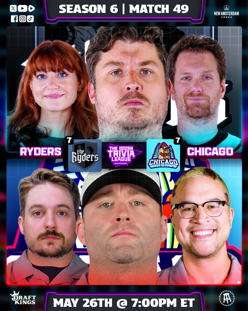 Jeff D. Lowe: 🚨TRIVIA TIME🚨 

WIN. AND. GET. IN.

It's 7-RYDERS (@kellykeegs @Return_Of_RB @KFCBarstool) vs. 7-CHICAGO (@StevenCheah