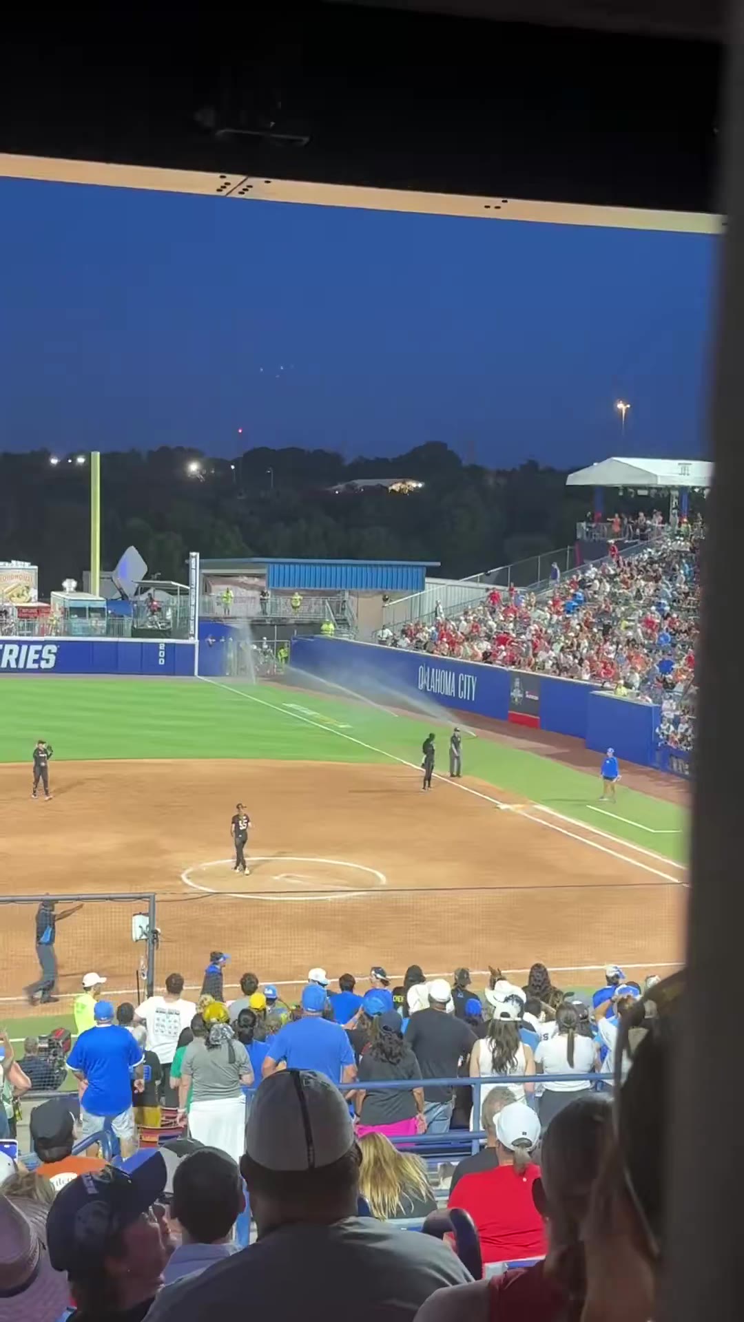 Barstool Sports: The sprinklers just came on in the middle of an elimination game in the college World Series https://t.co/P5mpSO9SE6