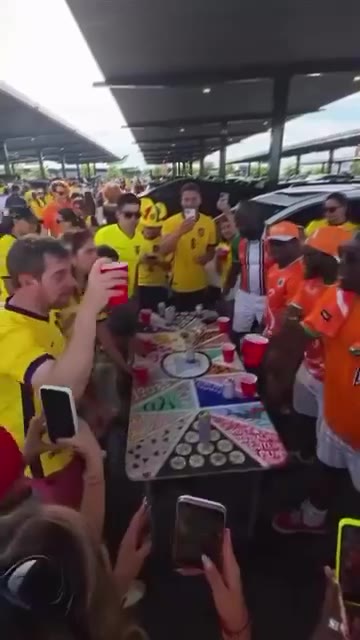 Barstool Sports: Ivory Coast and Ecuador fans tailgating together and playing flip cup is what the World Cup is all about   https://t.co/
