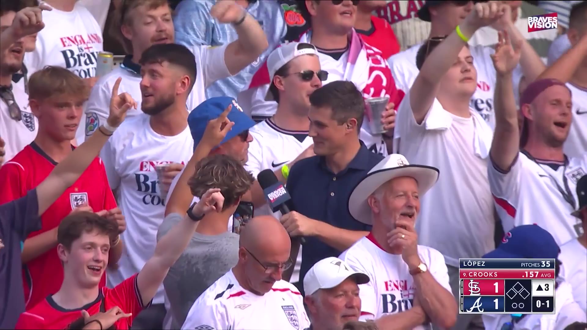 Barstool Sports: England fans attended the Braves game after their World Cup game in Atlanta 

They were chanting “Michael Harris” and he