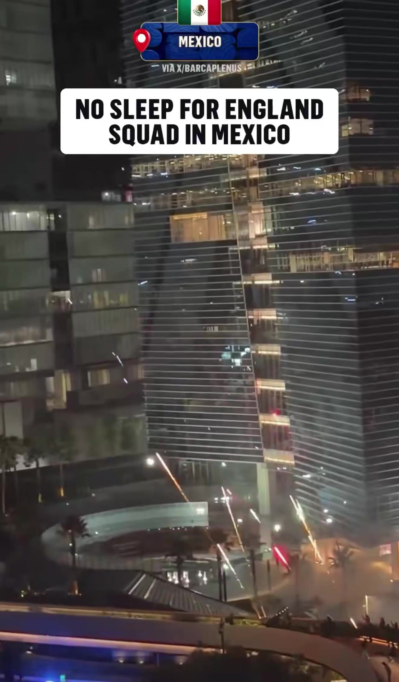 Kenjac: Yea anyway here is the entire country of Mexico launching fireworks at the English team hotel https://t.co/aB2BXs7yOS