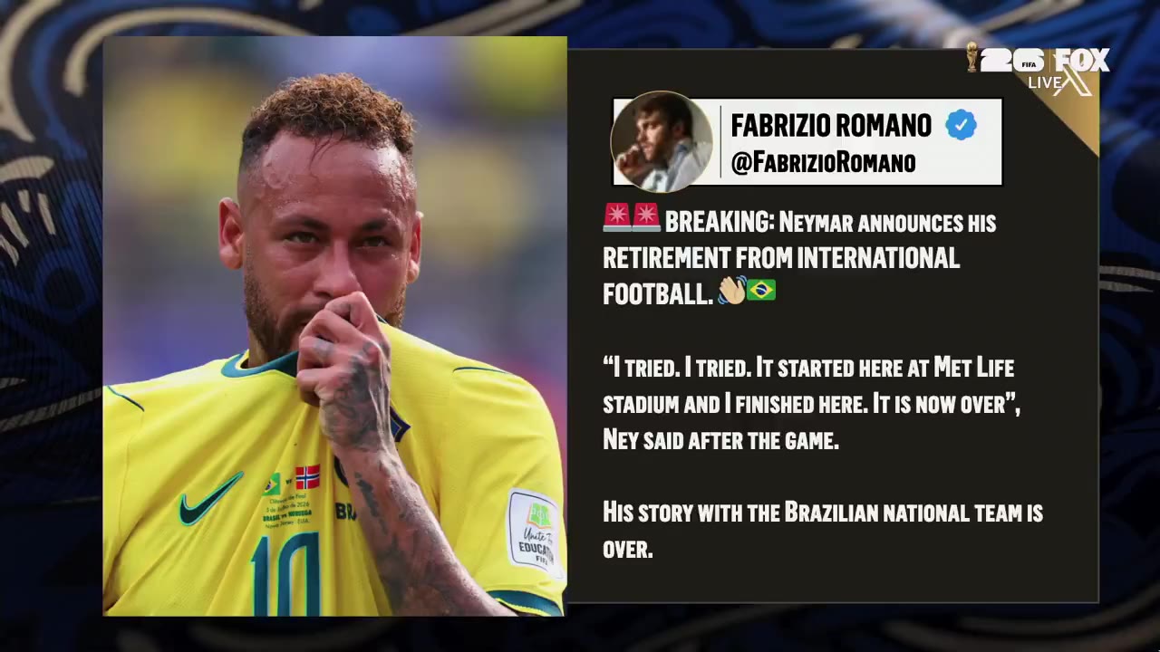 Barstool Sports: Neymar is retiring from international football

What a run it was 🇧🇷  https://t.co/1W12b6wIls