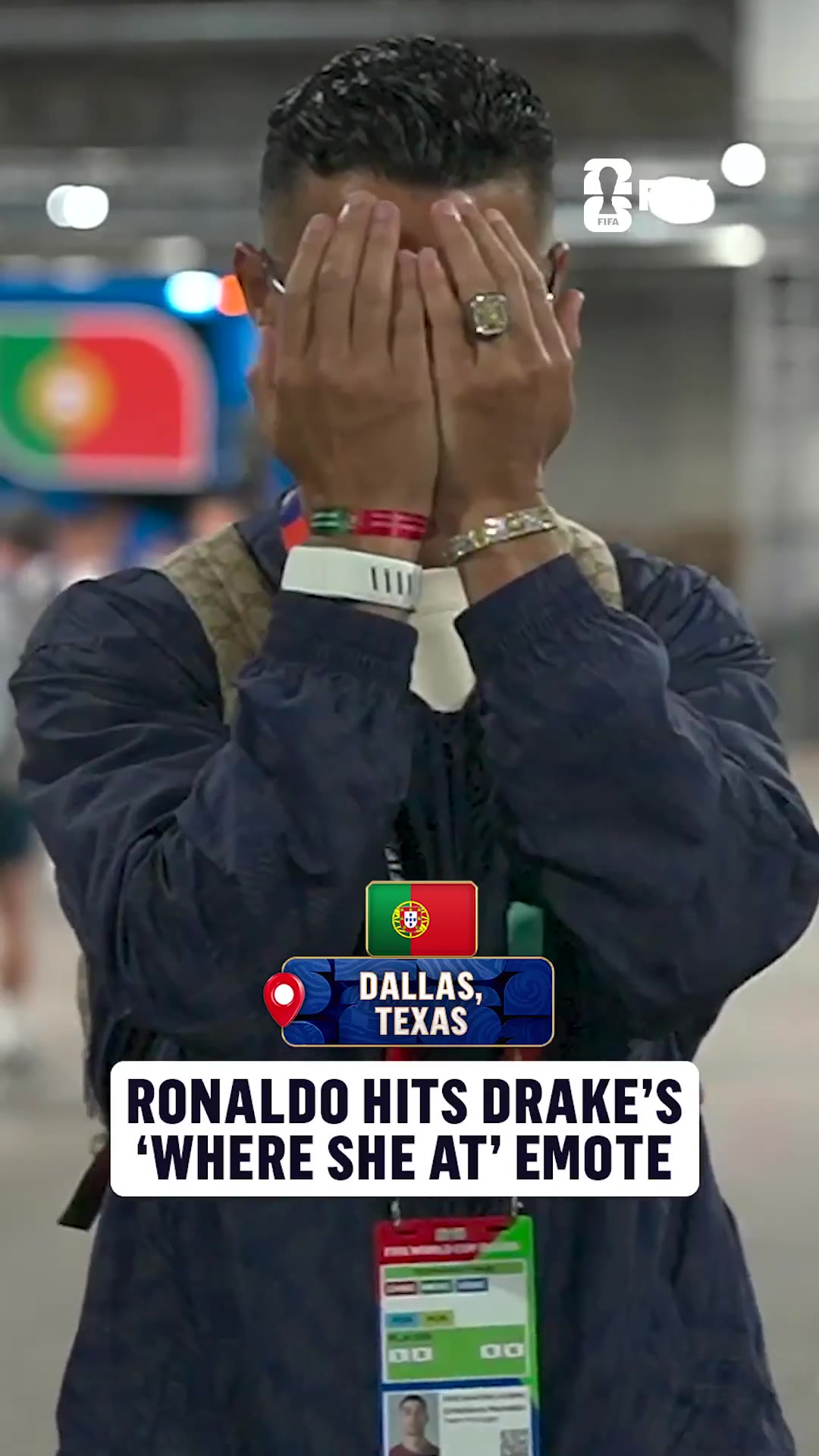 Barstool Sports: Ronaldo hit Drake’s “where she at?” walking into the stadium today https://t.co/rhYXAuuSeI