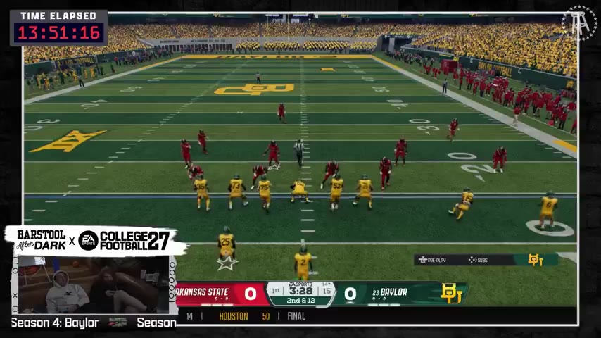 Barstool Sports: The @StoolAfterDark team has been streaming for 14 hours straight in their quest for national championship. 

The lack o