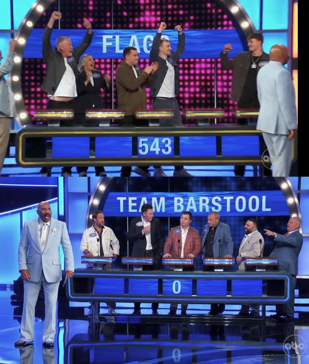 Barstool Sports: FINAL

Team Flagg: 543
Team Barstool: 0