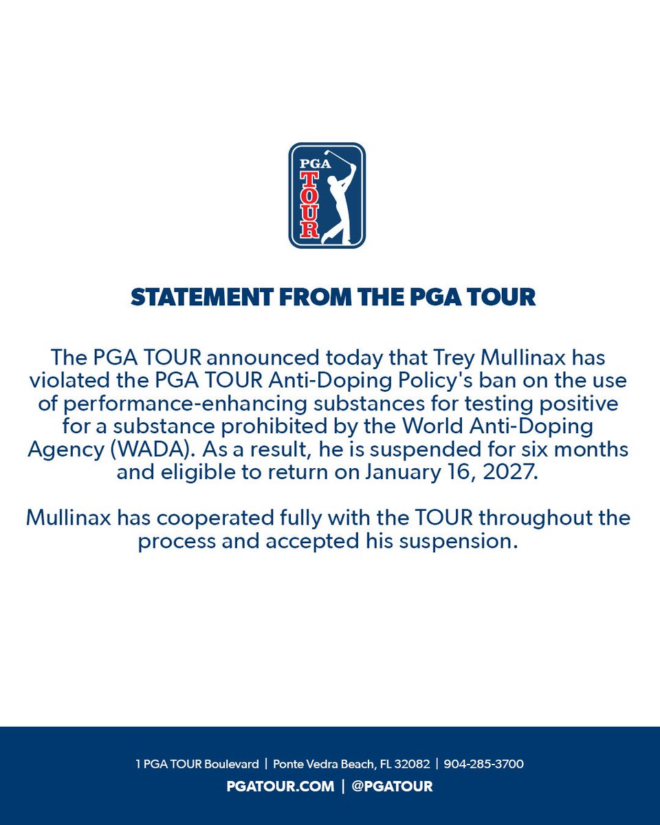 Fore Play: Statements from the PGA Tour & Trey Mullinax ⤵️ https://t.co/M5K7D9gEPy