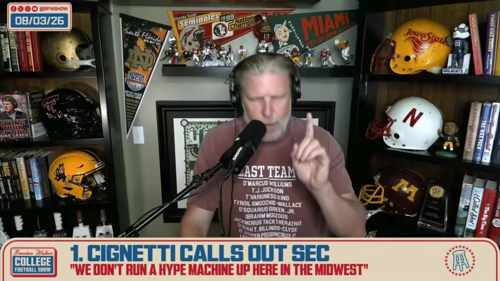 Barstool Sports: "I think we're closer to the beginning of Big Ten dominance than we are to the end of Big Ten dominance” 

-BFW talking