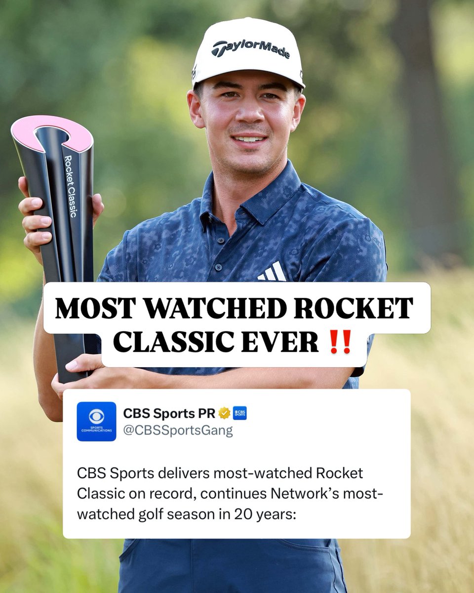 Fore Play: Another week, another viewership record for the PGA Tour.

Thor’s win was the most watched Rocket Classic ever, up 16% v