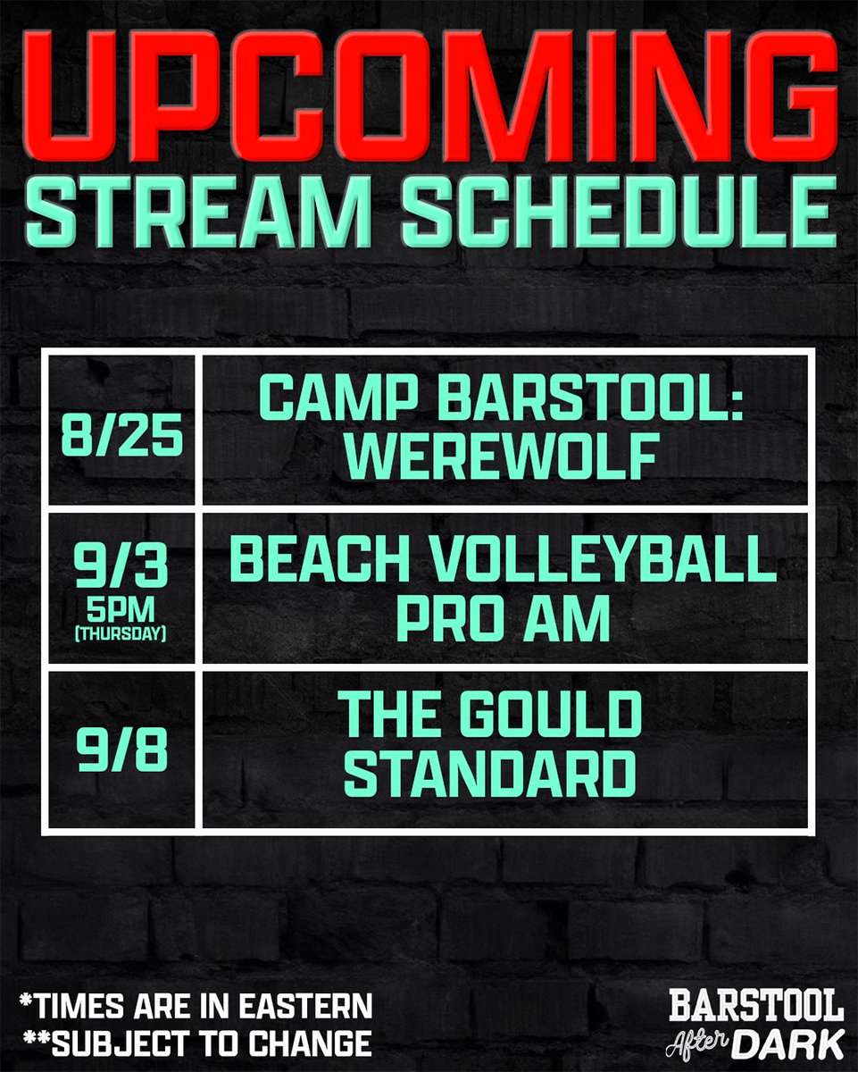 Ohio’s Tate: Programming Announcement:

Here are the next 3 @StoolAfterDark streams