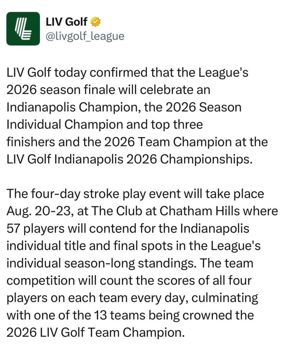 Fore Play: Full statement from LIV ⤵️ https://t.co/0fqnQIjrS6