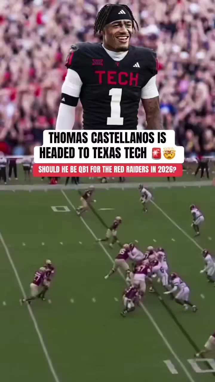 Bleacher Report CFB: Florida State QB Thomas Castellanos has committed to Texas Tech, per @PeteThamel 🤯

Castellanos was recently granted a