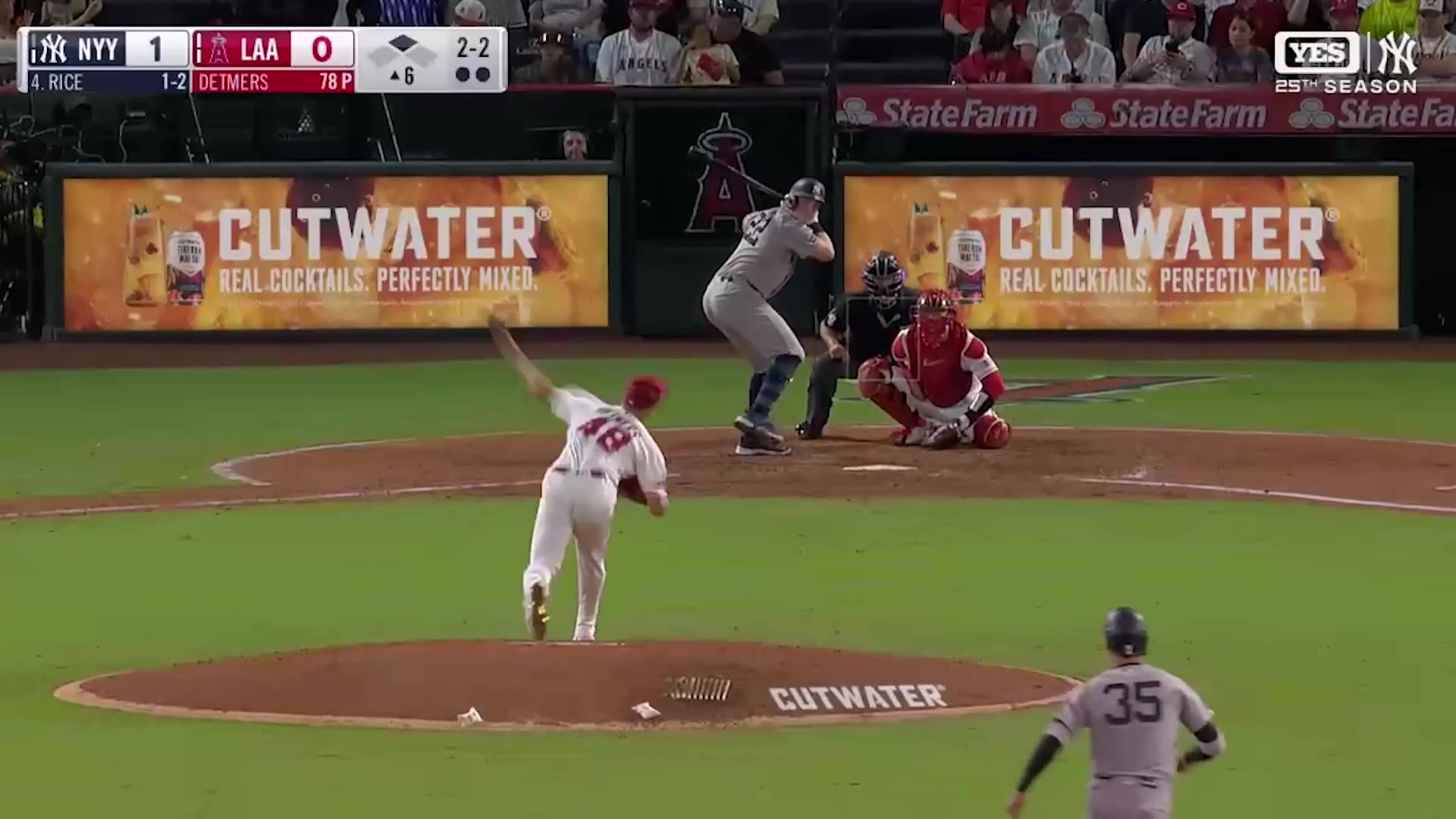 Foul Territory: A scary scene at Angel Stadium after Ben Rice’s foul ball struck someone in the head in the camera well. The person was