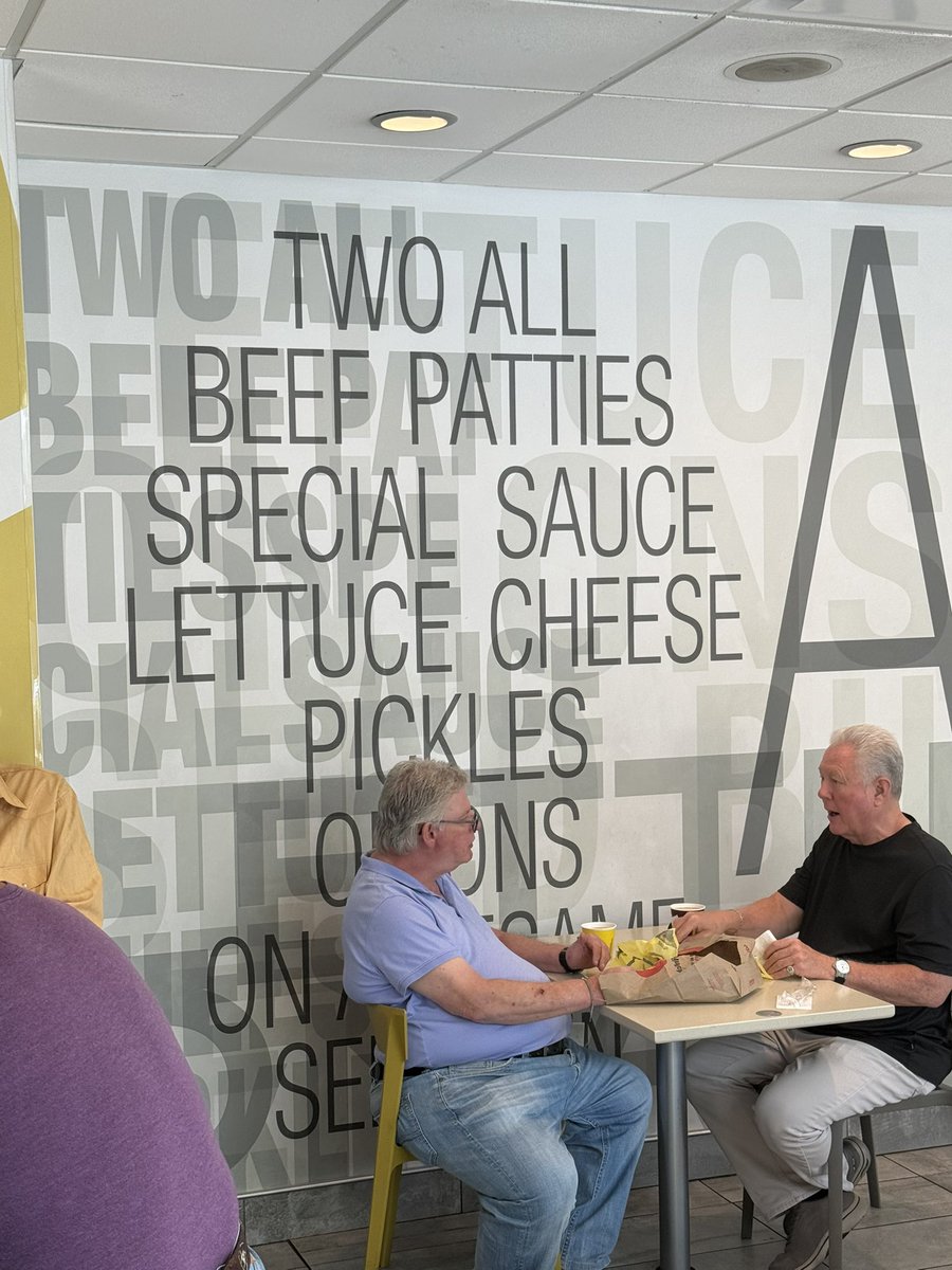 Ohio’s Tate: I’ve been to 4 McDonalds this morning. I think this needs to be the one. 

Right in front of this wall listing the ingre