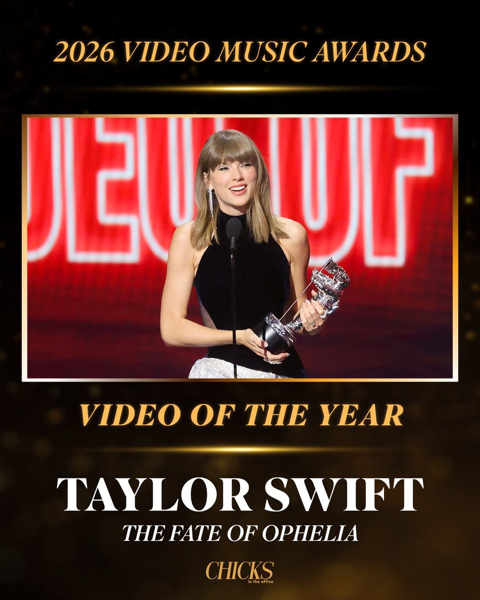 Chicks in the Office: The #VMAs saved the best award for last! Taylor Swift takes home Video of the Year for 'The Fate of Ophelia' 🥹👏