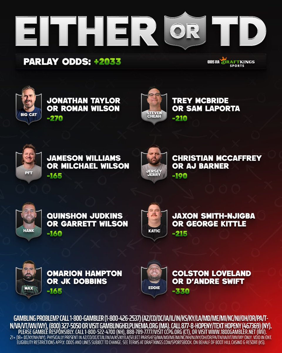 Steven Cheah: 30 minutes til kickoff! Sweat out our Either OR TD parlay with us. It’s up to 25:1 now on @DKSports. Bet it here: https: