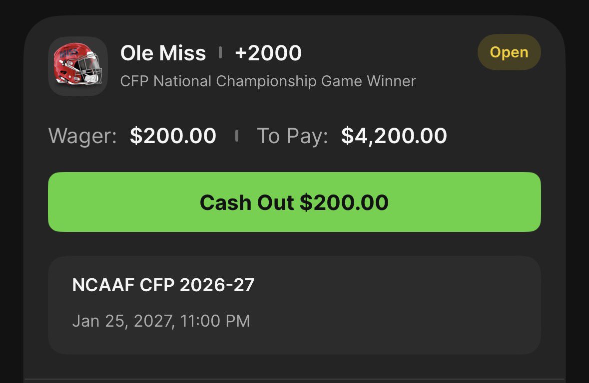 Mintzy bets Ole Miss to win national title at +2000