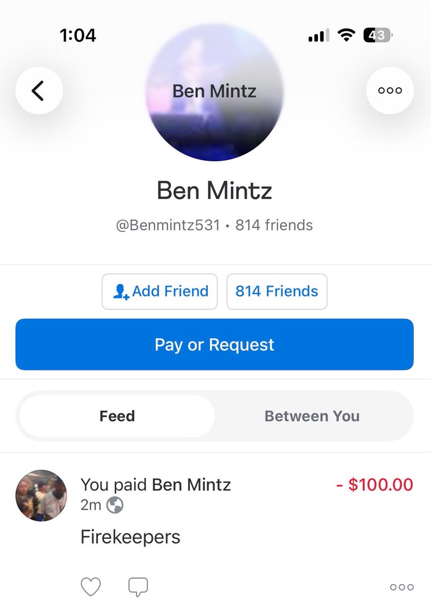 whitesoxdave: I bet Mintz $100 he wouldn’t get his room comped last weekend. Here’s me paying up